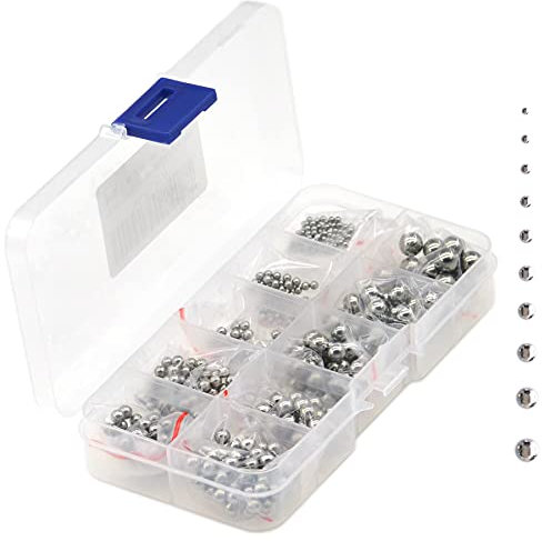 570 Pieces 304 Stainless Steel Precision Bearing Balls 10 Sets of Steel Ball 2-7mm