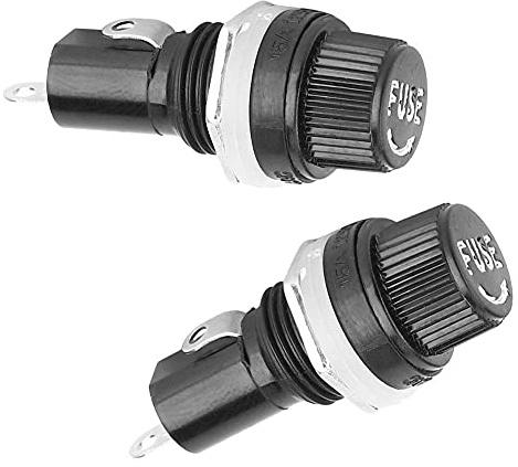 20 STÜCKE Sicherungshalter Glasrohr, 15A 125VAC/10A 250VAC Sockelgehäuse Schraubkappe Lötfahnenklemmen für 5 X 20mm Glasrohrsicherungen