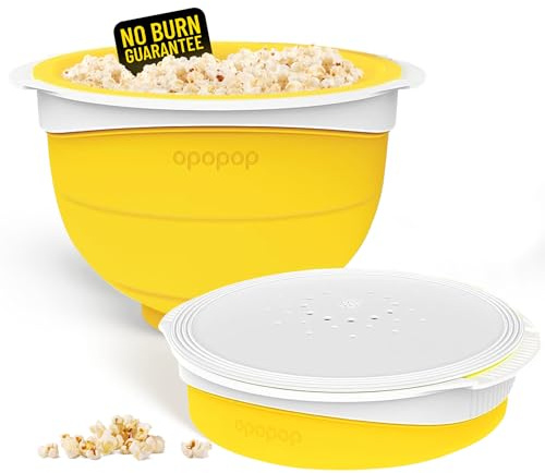 Opopop Silicone Popcorn Popper - Microwave Popcorn Maker Collapsible Bowl, BPA-Free and Dishwasher Safe