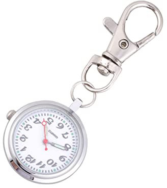 Mikikit Damen Digitaluhren Die Hebamme Abzeichen Uhr Schlüsselanhänger Clip Hängende Brosche Puls Mit Schlüssel Hängende en Tasche Ältere Kleine