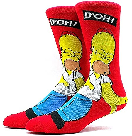 EZB Calcetines para Hombre Con Personajes de Los Simpsons | Homer D'OH | Idea de Regalo Peculiar | Diseño de Película | Talla 3-7