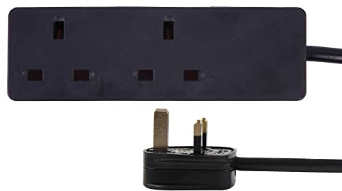PRO ELEC PELB1992 2‑Gang Mains Extension Lead – 7.5m, Black
