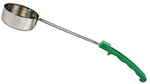 Cabilock Stainless Steel Pizza Sauce Ladle 4oz Plastic Handle Multifunctional Soup Spoon for Kitchen Cooking Flat Bottom Design for Easy Spreading