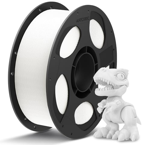 ANYCUBIC PLA+ Filament 1.75mm, PLA Plus, Hohe Zähigkeit, 1kg Weiß | Hohe Schlagfestigkeit, Für den Druck funktionaler Bauteile, Einfach zu drucken, Maßgenauigkeit +/-0,02mm