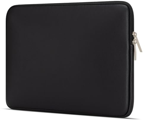 jooeer 11 Pulgadas Funda Ordenador Portátil Compatible con 11,6 Chromebook Tablet, Bolsa PC de Cuero Impermeable Protectora Acolchada, Negro