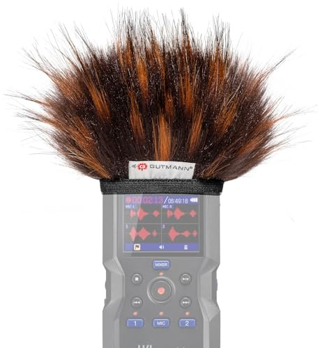 Gutmann Mikrofon Windschutz Fell für Zoom H4essential Premium Edition FIRE mit Innenfutter, Outdoor Handgefertigt in Deutschland