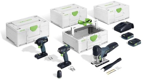 Festool Akku-Combo-Set Montage Akku-Schlagschrauber TID 18 I Akku-Bohrschrauber TXS 18 I Akku Pendelstichsäge PSC 420 I Systainer ToolboxTB M 137