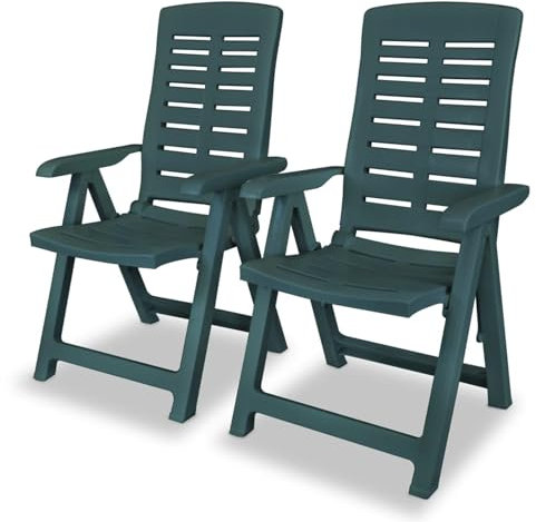 Rantry Verstellbare Gartenstühle 2 STK. Kunststoff Grün Gartenmöbel Model43896