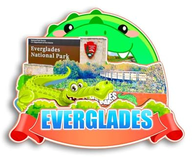 Quwsne Kühlschrankmagnet Everglades National Park USA Kühlschrankmagnet Stadt Reise Souvenirs Touristengeschenke 3D klassische Sehenswürdigkeiten handgefertigt Handwerk Heimdekoration – 548