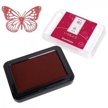 IROMOYO Stamp PAD, Traditional Japanese Ink Colour, Oil-Based Ink pad - Dark RED