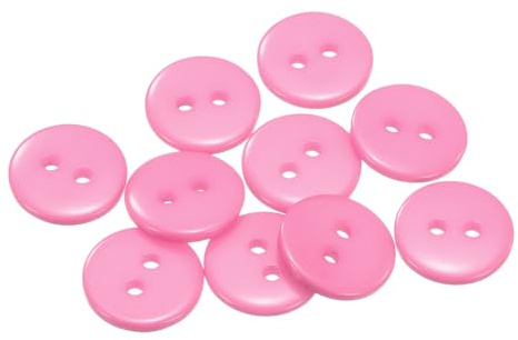 QUARKZMAN 10 Stück Nähknopf 1 (25mm) 2 Löcher Harz Runde Handwerk Ersatzknöpfe für Kleidung DIY Handwerk Dekoration, Pink