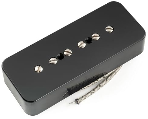 Musiclily Pro P90-MHA Alnico 5 High Output P90 Soapbar Tonabnehmer Single Coil Steg Pickup für E-Gitarre, Schwarz | Hohe Ausgangsleistung, für E-Gitarre
