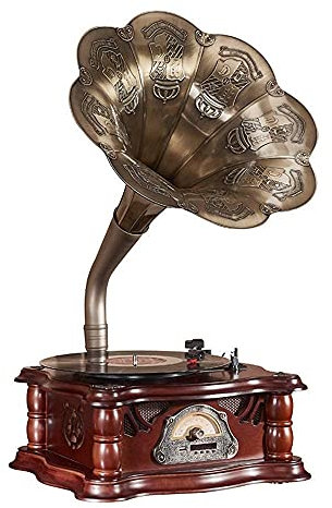 CAFIEDR Tourne-Disque Vinyle Classique, Tourne-Disque Bluetooth, Tourne-Disque Vinyle, Gramophone Version Portable