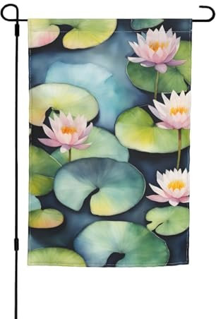 Bandiera da giardino con stampa di giglio nero (30,5 x 45,7 cm), bandiera su entrambi i lati, per patio, prato, decorazione per la casa all'aperto