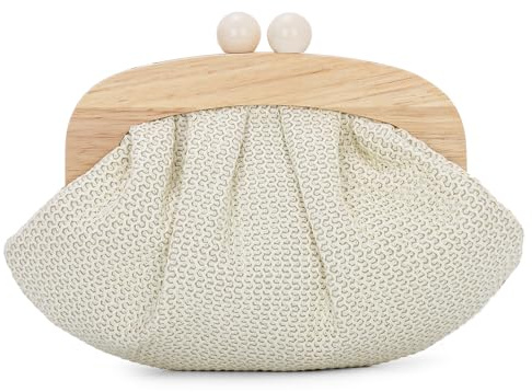 Ynport Crefreak Bolso de Mano de paja Tejida para Mujer - Elegante Bolso de Noche de Ganchillo, Bolso Bandolera de Playa de Verano para Bodas y Fiestas