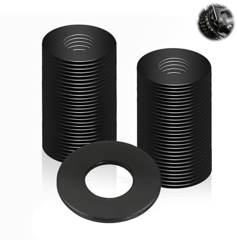 Nevoluxer Unterlegscheiben M6 Schwarz, 80 Stück Flach Karosseriescheiben 12mm Edelstahl für Reparaturen im Haushalt, Passend für Schrauben, Muttern und Gewindestangen