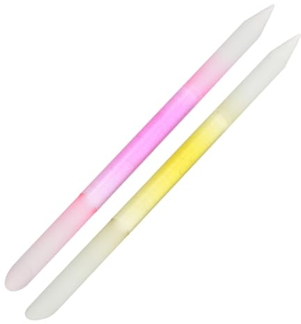 VALICLUD 2-teiliges Nagelhautschieber-werkzeug Aus Glas: Nagelhautentferner-stick Aus Glas, Präzisionsfeilen Für Die Fingerspitze, Geätzter Maniküre-stick Mit Zwei Enden Zum Formen Und
