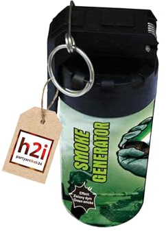 h2i Rauchgenerator mit Reißzünder| 1 Stück | Grün | +/- 60 sek | Rauch Vulkan Fontäne | Rauchtopf Rauchgenerator Rauchbombe | dichter kräftiger Rauch | Ganzjahresfeuerwerk Kat T1/F1