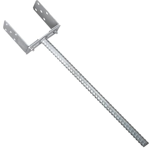 Heavy-Duty Galvanised Concrete-in Width Adjustable Pergola Post Support - Ground Anchor Foundation Foot Base for Timber Posts, Fencing, Gazebos & Outdoor Structures 60-200mm