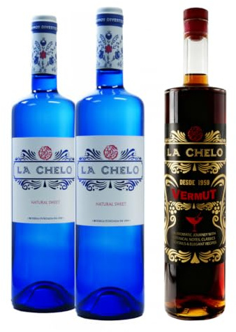 La Chelo Pack Mixto 2 vinos blancos dulces 75cl y 1 vermut rojo 75cl