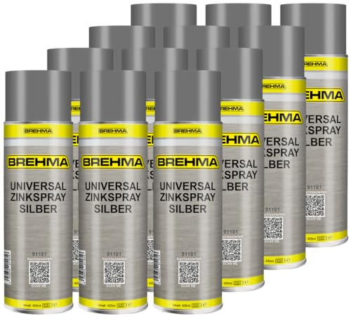 BREHMA 12x Universal Zinkspray silber Grundierung Korrosionsschutz 400ml