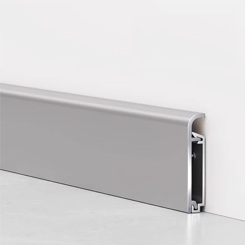 4 Pezzi Di Battiscopa In Metallo, Modanatura In Alluminio Da 125 Cm, Altezza 4/6/8 Cm, Facile Da Tagliare Per Bagno, Mobili Da Cucina(Midnight Gray,8cm)