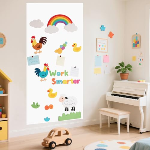 FOTSHARER Autocollant mural magnétique - 120 x 45 cm - Tableau noir magnétique - Rouleau de papier contact pour mur - Autocollant avec lettres pour la maison, la salle de jeux et la salle de classe