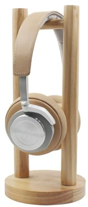 WINXMIN Soporte Auriculares, Soporte de Madera, Soporte Cascos, Headphone Stand, Stand para Headset de Juego con Base Maciza y Pesada, Aplicable a Auriculares de Diadema de Todo Tamaño