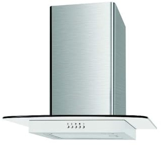 Cookology Essentials 60cm Extractor Hood - 332 m³/h Air Flow - Flat Glass Chimney Cooker - 3 Speeds - 2 LED Lights - Energy Rating A - Aluminium Grease Filter - Stainless Steel