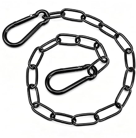 Cadenas à Chaîne, Chaîne de Sécurité Métallique Noire 50cm 100cm pour Portail Grille Porte Fenêtre - Petit Calibre Acier Inoxydable pour Cage à Animaux Jardin