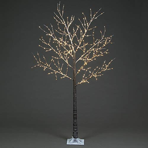 Snowtime 1.5m Cooper Wire Frosted Brown Twig Tree With 400 Warm White Lights