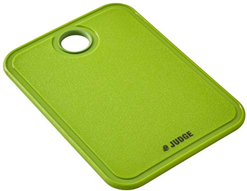 Judge Small Chopping Board for Kitchen, Non-Slip BPA-Free Plastic Cutting Mat & Cutting Board for Kitchen with Hanging Loop & Juice Groove, Dishwasher Safe, 19cm x 14cm
