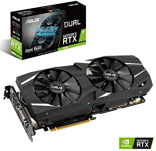 ASUS DUAL-RTX2060-A6G - Tarjeta gráfica (NVIDIA GeForce RTX 2060, 6 GB, GDDR6, 192 bit, 7680 x 4320 Pixeles)