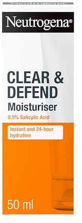 Neutrogena Spot Controlling Hidratante con 0.5% Ácido Salicílico (1 x 50 ml), crema hidratante facial para piel con tendencia acneica, hidratante facial oil-free