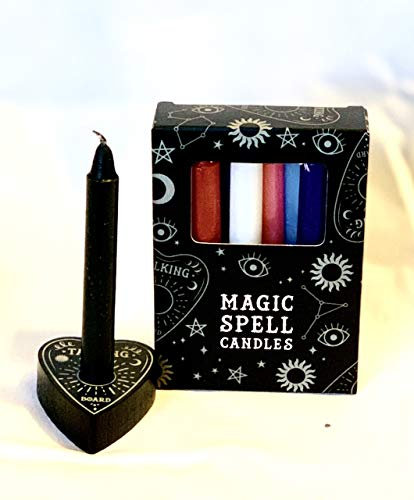 Spirit of Equinox Magic Spell Candles Set regalo con 12 candele di colori misti con portacandele incluso (gli stili di portacandele possono variare)