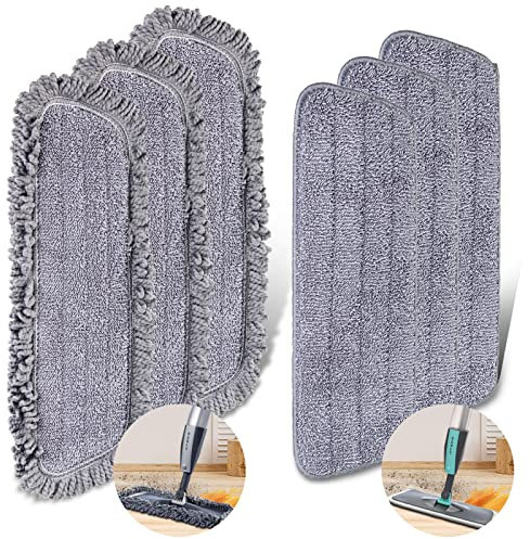 Mikrofaser-Sprühmopp-Pads, Ersatz für Bodenreinigung, Mopp-Köpfe, waschbar, wiederverwendbar, flach, passend für alle Sprühmopps und Reveal Mop, Wischlappen, 6 Stück/Set