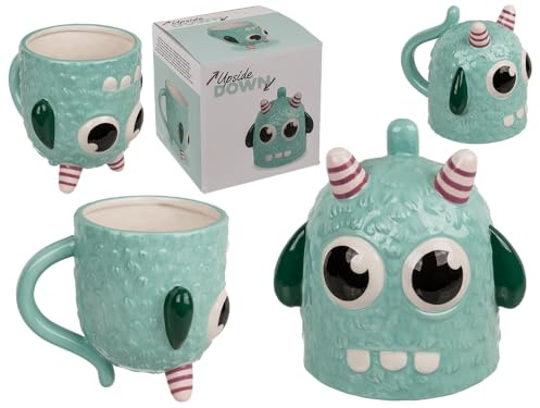 Out of the blue Taza con diseño de monstruo al revés, color azul, 12 x 14 cm, de Dolomita, 500 ml