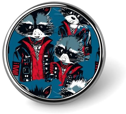 Punk Cool Waschbär Runde Revers Pins Kunst Abzeichen Zubehör Rucksäcke