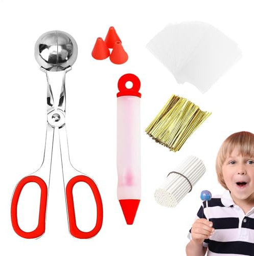 gafdu Cake-Pop-Maker-Set, Cakepop-Sticks und Wrapper-Set | Wiederverwendbare Cake-Pop-Werkzeuge - Lustiges Cake-Pop-Dekorationsset, Cake-Pop-Stäbchen und Taschen-Set für Partys