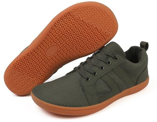ZEPYFXIT Minimalistiska sneakers dam barfoot skor herr lättviktig andningsbar flexibel barfota utomhus sport löparskor fitness, Grön 8815, 42 EU