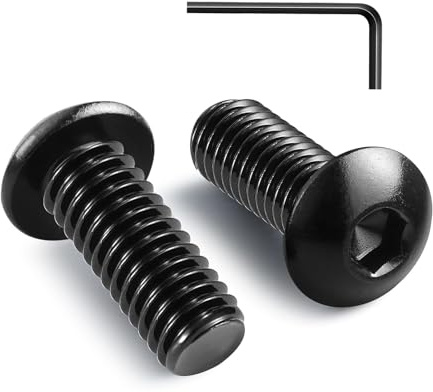 Zuyya 20 Stück Linsenkopfschrauben M4 x 20 mm, M4 Schrauben Schwarz