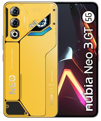 nubia Neo 3 GT 5G Smartphone Gaming Android 15, 12+12GB RAM Dinamica + 256BG ROM, Display 6.8” FHD+ 120Hz, Fotocamera 50MP, Smartphone Dual SIM, NFC, Batteria 5000mAh, Colore Electro Yellow