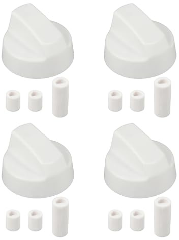 FortuneGlobe Pack Universal Control Knobs with 12 Adapters， universel noir pour 6cm toutes les marques de fours (white)