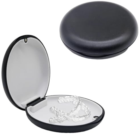 KIRZAX 2 Piezas Caja Ferula Dental,Caja de Almacenamiento para Dentaduras Postizas, Caja Ortodoncia, caja de Retenedor,Porta Apparecchio Denti,Dentale Contenitore Per Protesi Dentarie,Negro