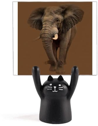 Porte-mémo en forme de dents d'éléphant avec pieds indépendants pour décoration de chat noir