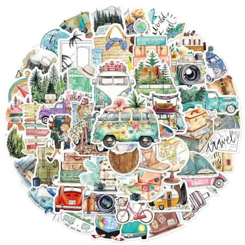 JYNVO 100 Adesivi Viaggio, tickers Aesthetic per Diario di Viaggio da Compilare, Stickers Aesthetic Impermeabili, Decorativi per Journaling Scrapbooking & Taccuino