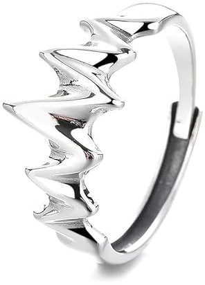 Lllunimon Anillo de Llama de Lava Fluida de Plata S925 Joyería Inspirada en el Volcán Ropa de Calle Estilo Cool Regalos de uso diario para ella