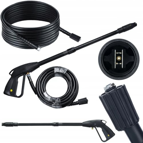 Rosfix Set Pistola Alta Pressione con Ugello Vario + Tubo 5m 1/4 – 155 Bar, M22x1,5 | ricambio per idropulitrice K2–K7 | Accessorio Lavaggio Potente