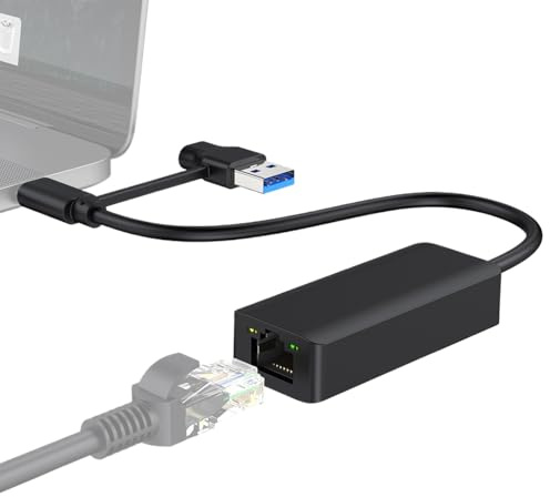Adaptador Gigabit Ethernet - Adaptador LAN Type -C 3, Dongle de Internet Compact | Buen Rendimiento Visual, USB3.0 a Gigabit Network, conexión con Cable Estable para Pro Sa