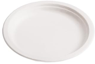 Romano Biosolution - Platos llanos compostables de pulpa de celulosa, desechables, microondas, resistentes a líquidos, 156 piezas, biodegradables para fiestas y catering, Diámetro 22 cm